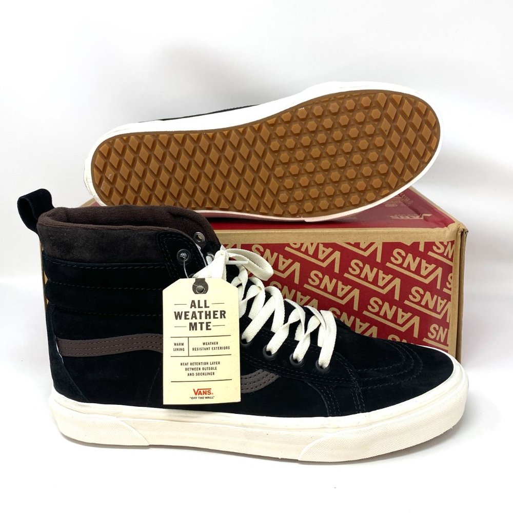 VANS Sk8-Hi MTE Boots Suede Black Brown High Top Winter Shoes Women VN0A4BV7V3Z1 - Picture 6 of 9